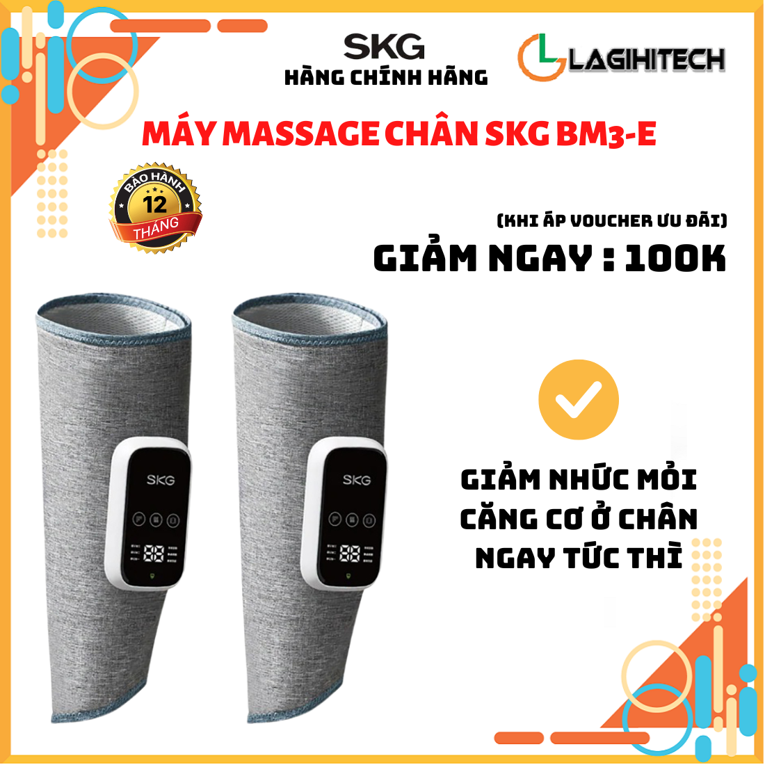 Máy massage chân SKG BM3-E giúp giảm đau, căng cứng cơ chân