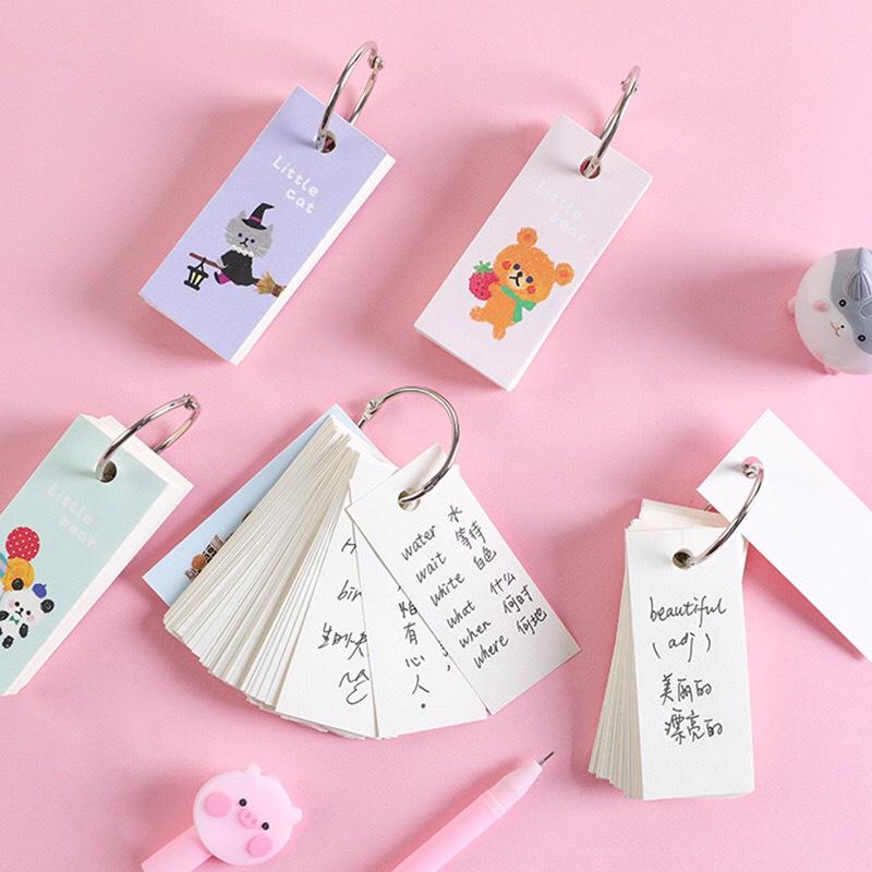 FlashCard học từ vựng ngoại ngữ tiếng anh hình họa cute dễ thương