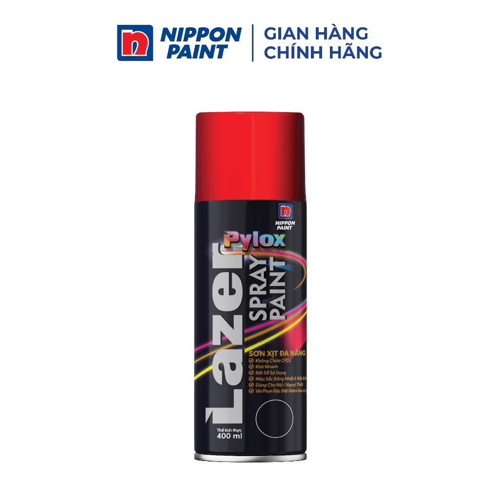 Sơn xịt Nippon Pylox Lazer màu đỏ 400ML