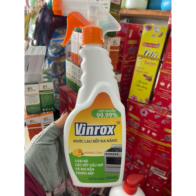 [Combo 3 TẶNG 3] 3 chai Nước Lau Bếp Đa Năng Tẩy Dầu mỡ VINROX APKC 500ml
