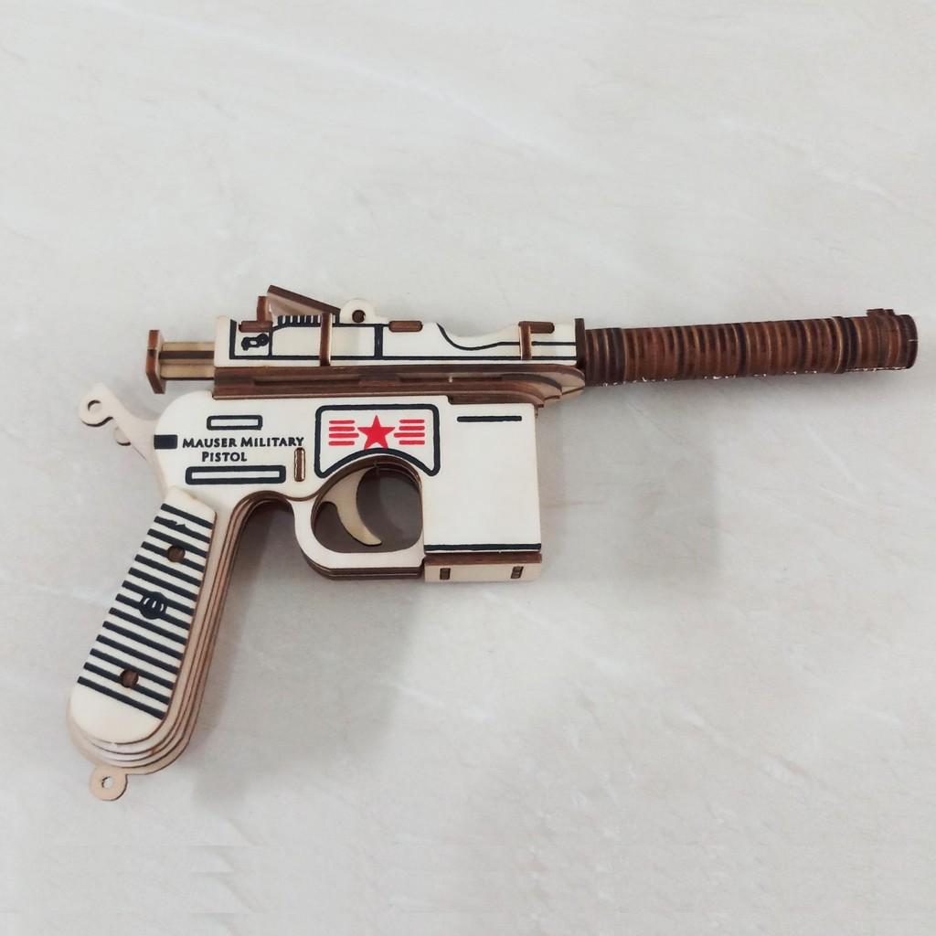 Đồ chơi lắp ráp 3D gỗ mô hình Mauser Military Pistol