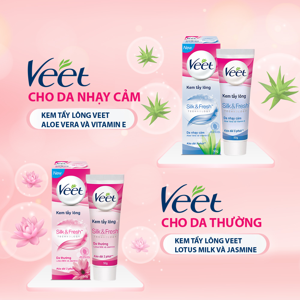 Combo 2 Kem Tẩy Lông Cho Da Thường Veet Silk Fresh 50G