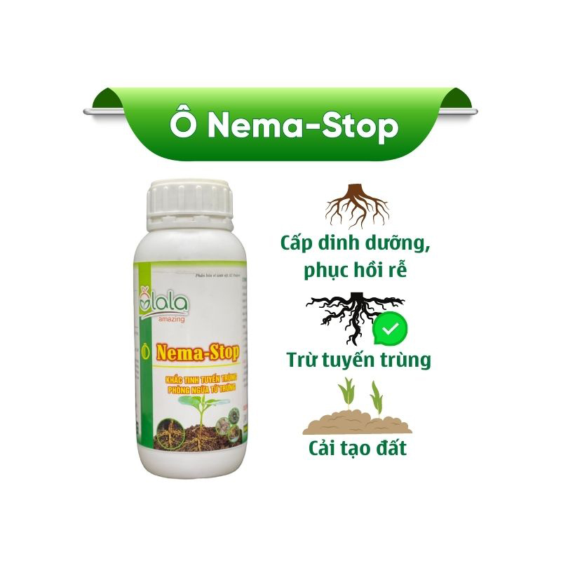 [Thuố-c trừ tuyến trùng rễ] Tiêu diệt tuyến trùng rễ, tuyến trùng sinh học - Ô Nema Stop 500ml