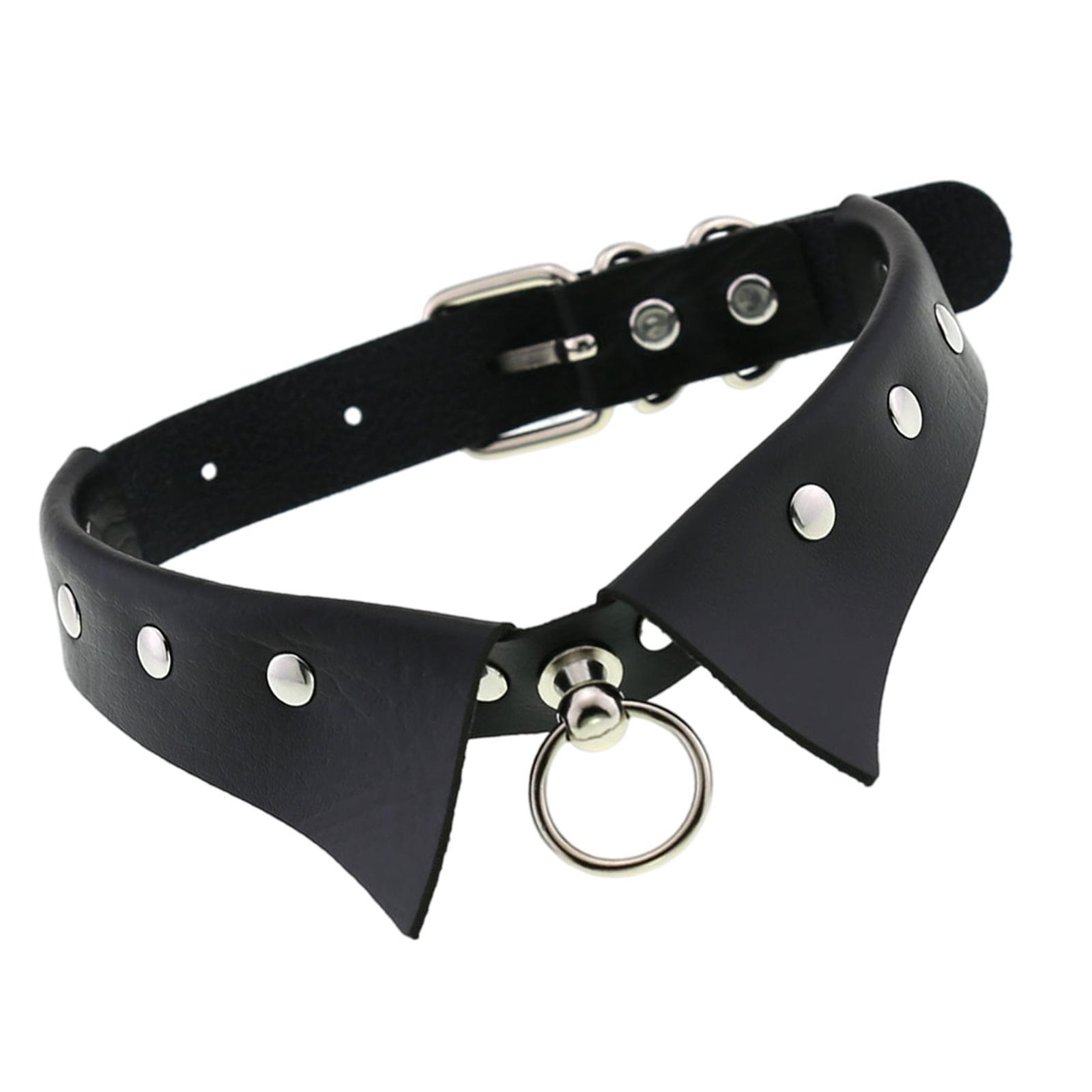 1PC Women Collar Choker Necklace Punk Goth PU Leather