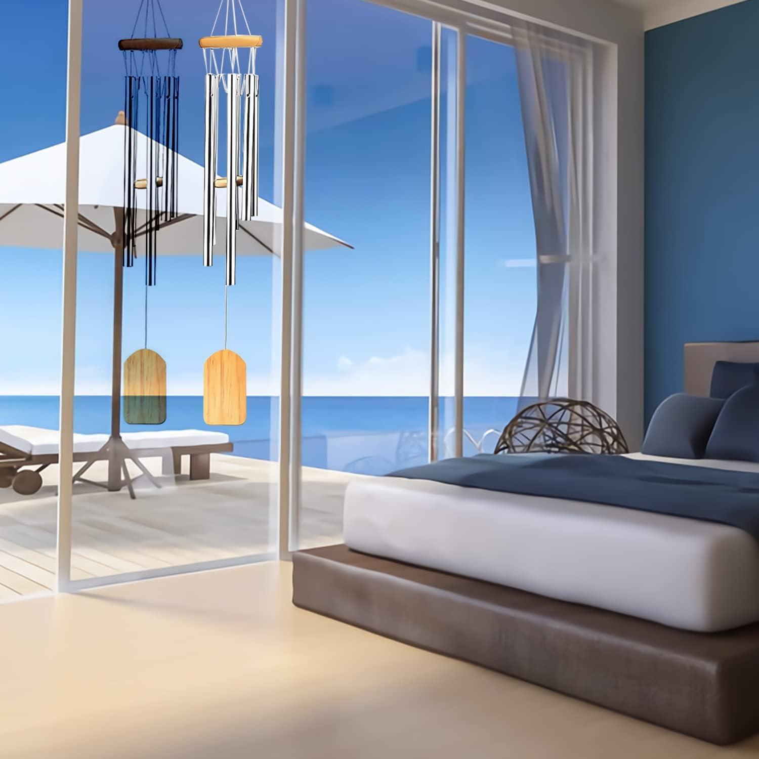 Chuông gió, chuông Chuông gió kim loại Chuông gió 6 ống Chuông gió ngoài trời cho quà tặng trang trí nhà ngoài trời