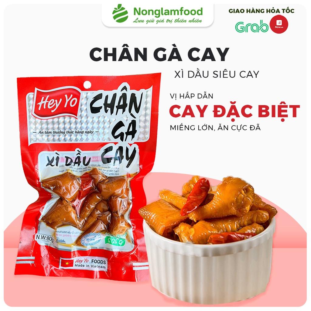 Chân gà cay ướp xì dầu heyyo 80g đồ ăn vặt chân gà Việt Nam giai giòn sần sật an toàn vệ sinh thực phẩm
