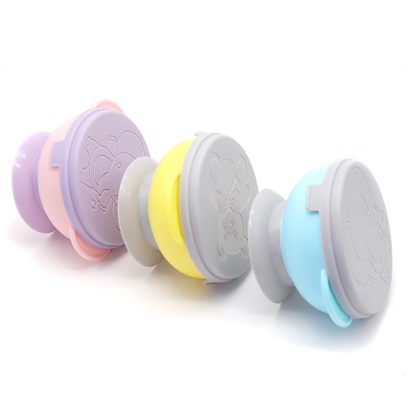 4 Cái/bộ Bé Bộ Đồ Ăn Thực Phẩm Silicon Cao Cấp Trẻ Em Bát Ăn + Thìa + Ống Hút + Nắp Đậy Hút Không trượt Tập Đi Đào Tạo Dụng Cụ