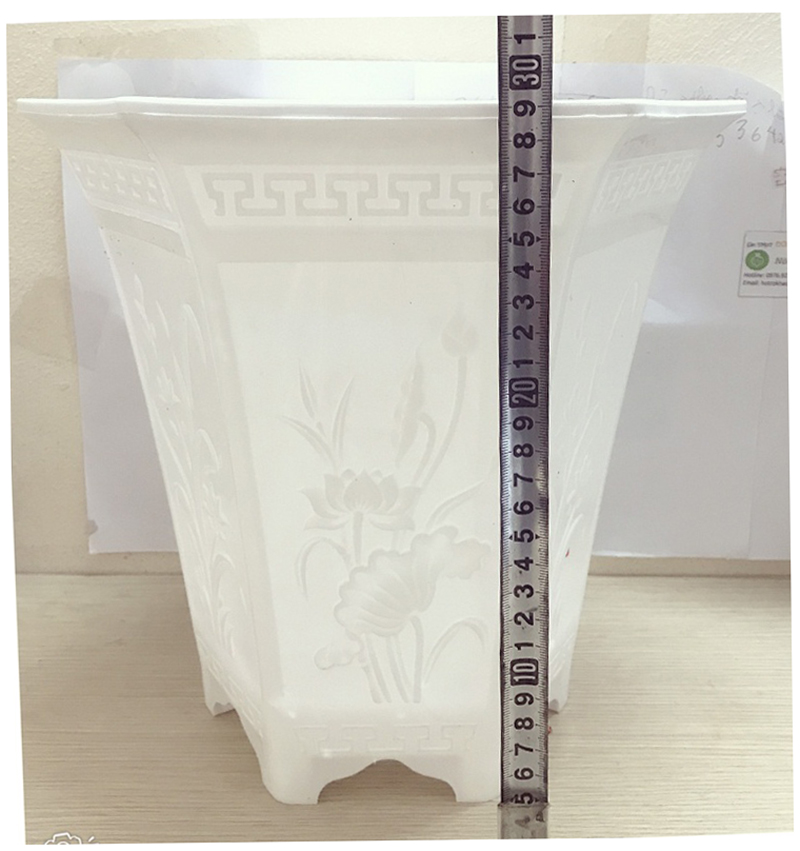 Combo 10 Chậu Nhựa Trồng Hoa, Cây Cảnh Lục Giác LGC280 Màu Trắng + 10 Khay Lót Đế Chậu D270