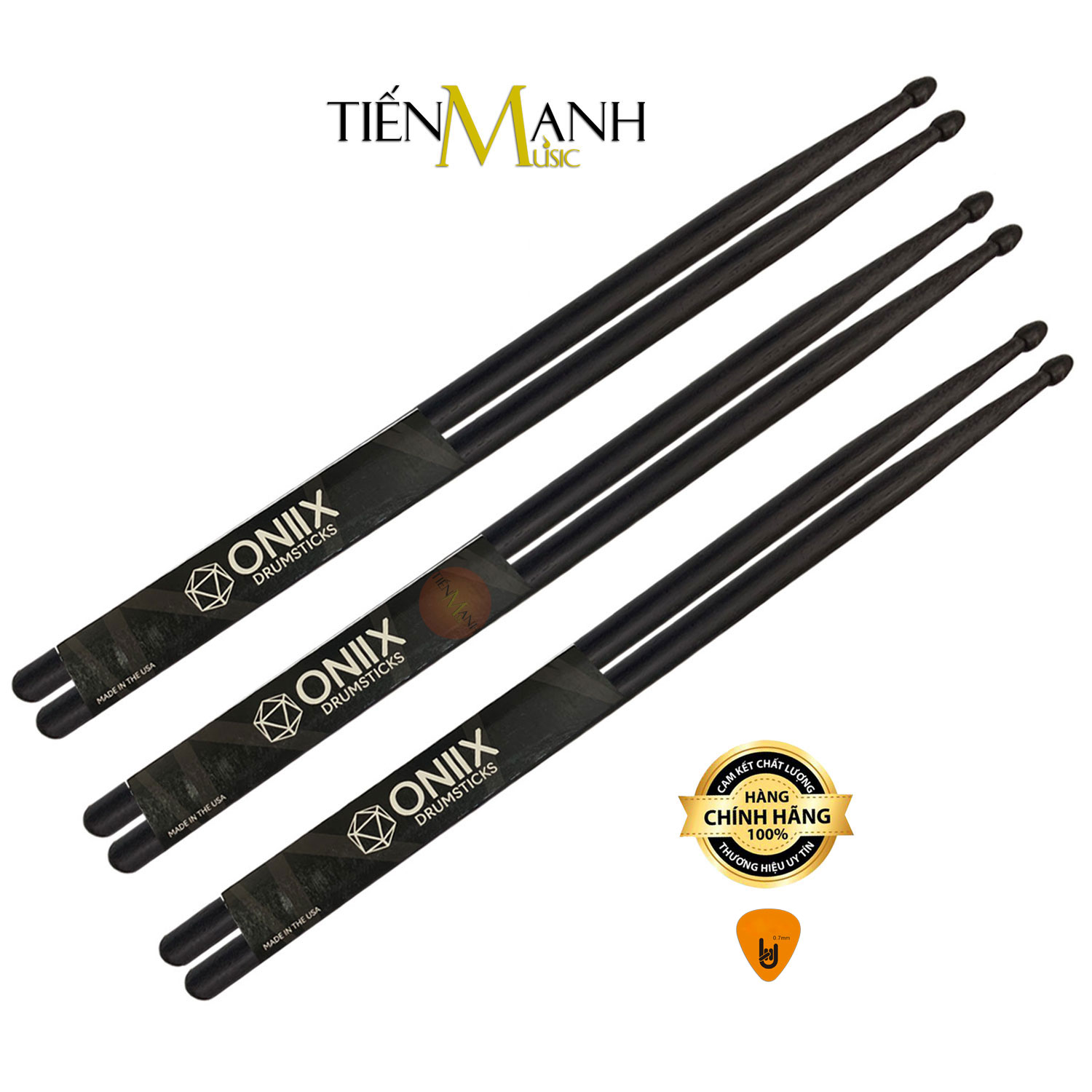 Dùi Trống Zildjian ONIIX 5A, X5A, 7A - American Hickory Wood Tip Drumsticks Made In USA Hàng Chính Hãng - Kèm Móng Gẩy DreamMaker