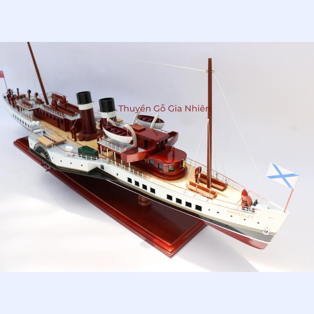Mô Hình Thuyền Gỗ Trang Trí Phong Thủy Dạng Thuyền Du Lịch WAVERLEY Chính Hãng, Hàng Xuất Khẩu Chất Lượng Cao
