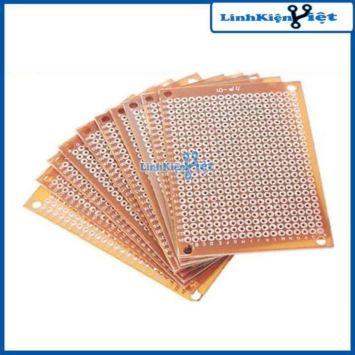 Combo 5 Tấm PCB Phíp Đồng Đục Lỗ 5x7Cm ( nâu ) Hàn mạch thủ công