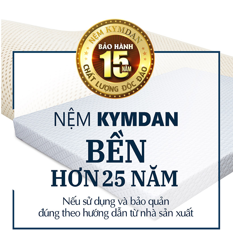 Nệm cao su thiên nhiên Kymdan Deluxe 160 x 200 x 7,5cm SFM