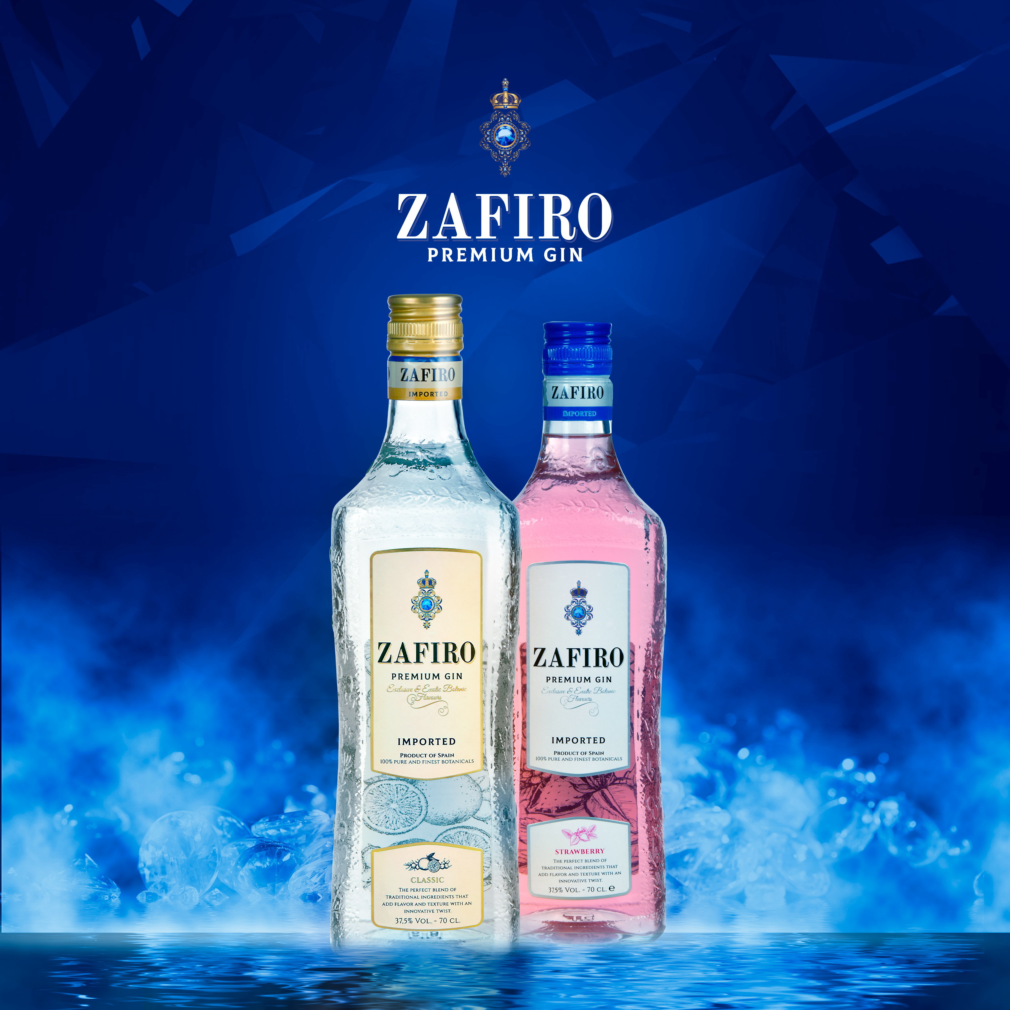 Rượu Gin Zafiro Premium Strawberry 37.5% 700ml