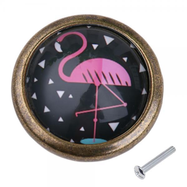 3X Retro Drawer Cabinet Cupboard Door Pull Handle Knob Flamingo Home Decor 4