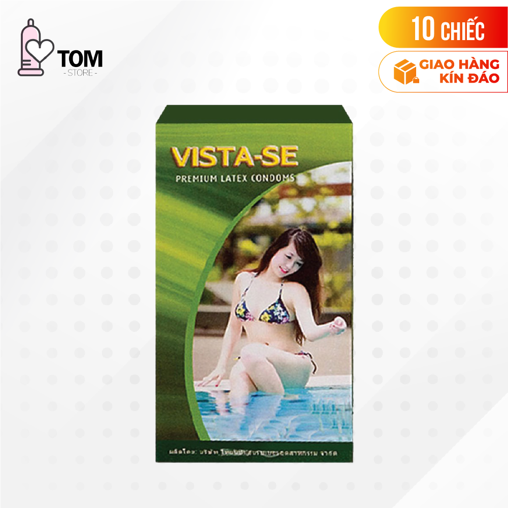 Bao cao su Vista mỏng trơn, ôm sát - Hộp 10 cái