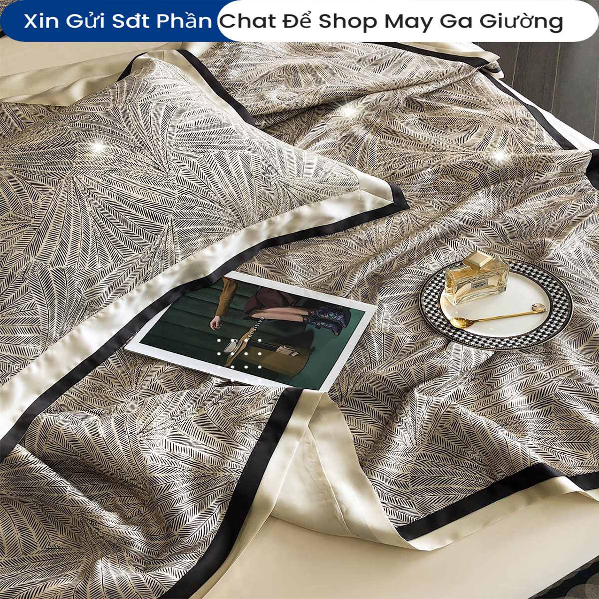 Bộ Chăn Ga Gối Đệm Lụa Tencel 100s Màu Trơn 5 Món Cao Cấp Chăn Chần Bông Lụa Mềm 08