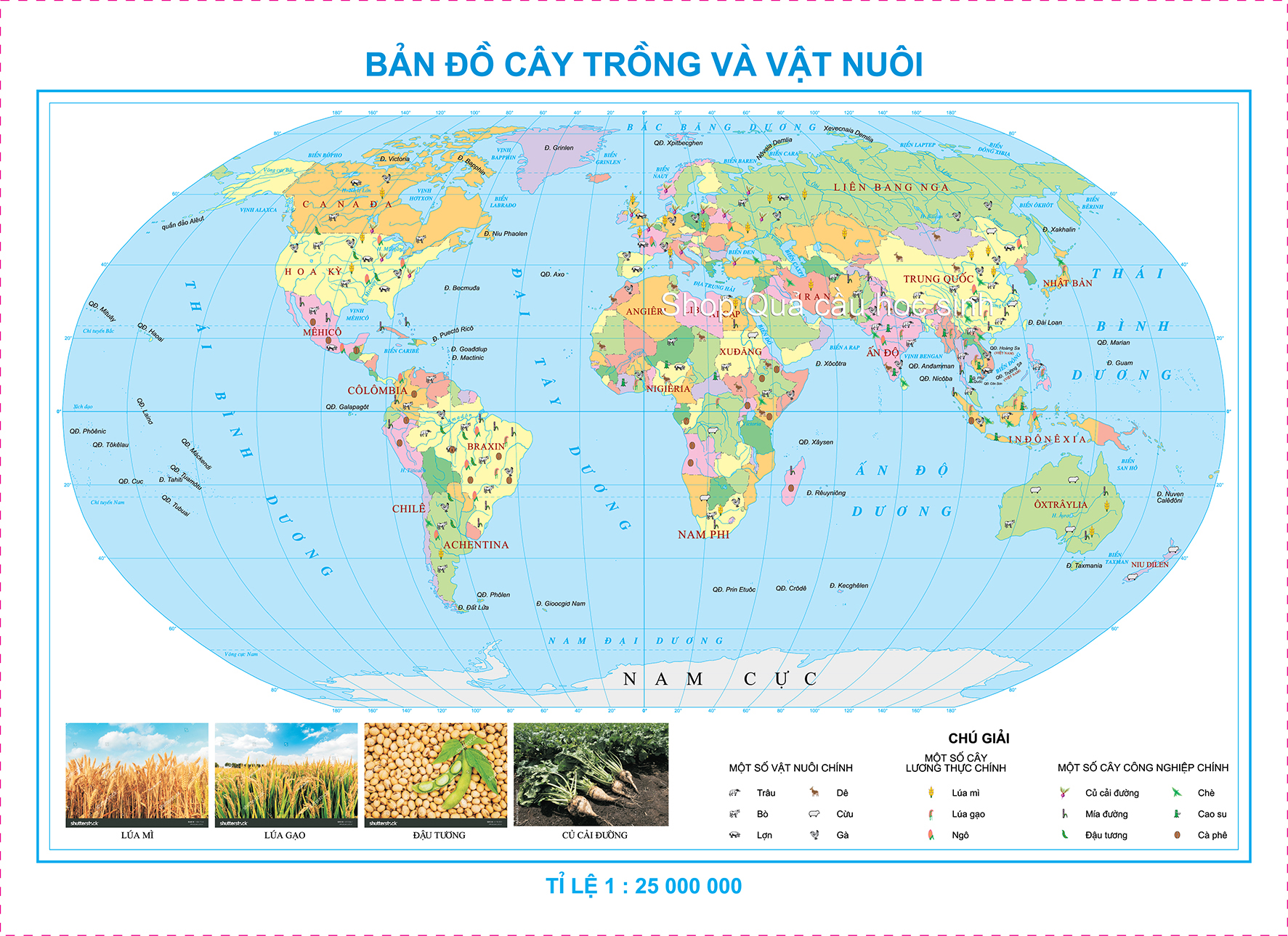 Cây trồng và vật nuôi trên trái đất khổ A0 (84x120cm)