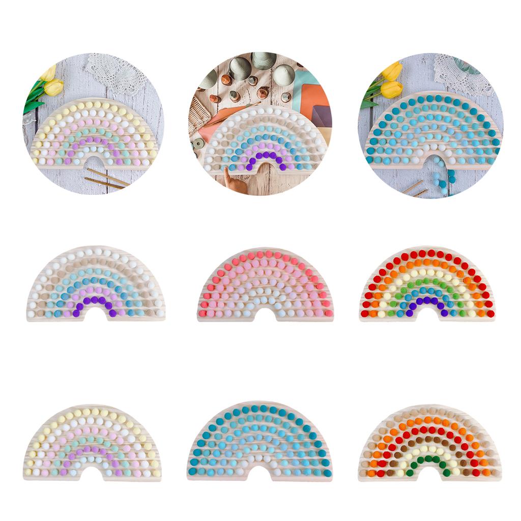 Rainbow Board Clip Beads Recognition Education Fun Interactive Toys Gift