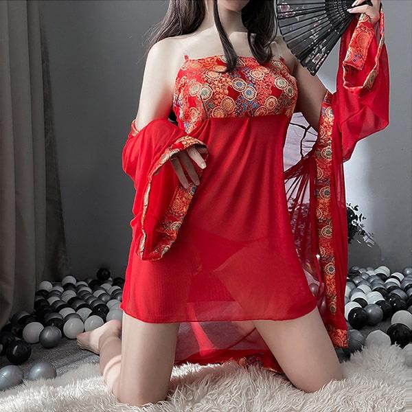 Cosplay cổ trang Trung Quốc ren họa tiết sexy đáng yêu váy ngủ kèm áo choàng cổ điển / chụp ảnh cosplay BIKI HOUSE N784