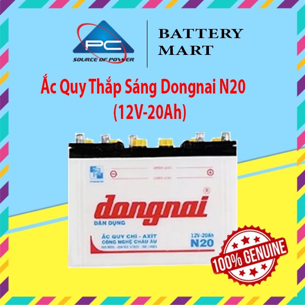 Bình Ắc Quy 12V-20Ah, Ắc Quy Thắp Sáng Dongnai N20