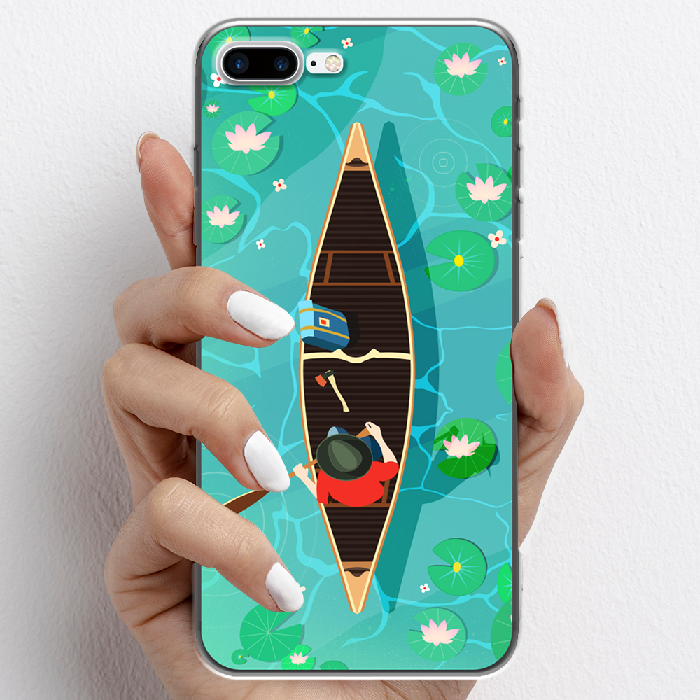 Ốp lưng cho iPhone 7 Plus, iPhone 8 Plus nhựa TPU mẫu Chèo thuyền