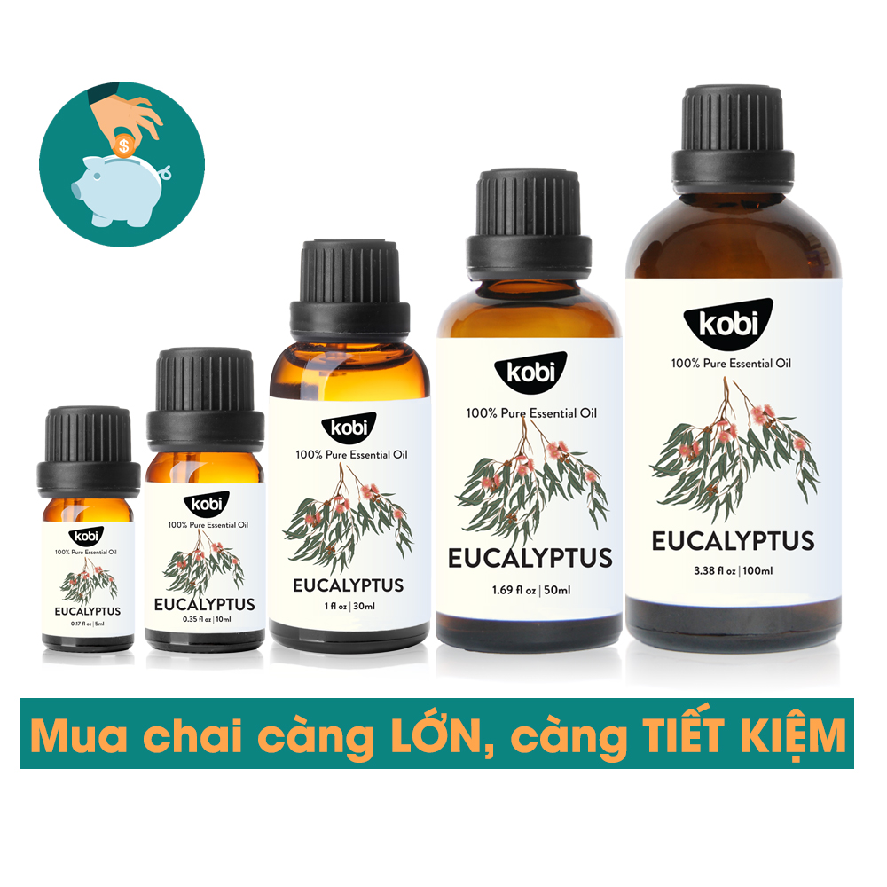 Tinh Dầu Khuynh Diệp Kobi Eucalyptus Essential Oil Giúp Hỗ Trợ Hệ Hô Hấp, Xua Đuổi Muỗi và Côn Trùng Hiệu Quả