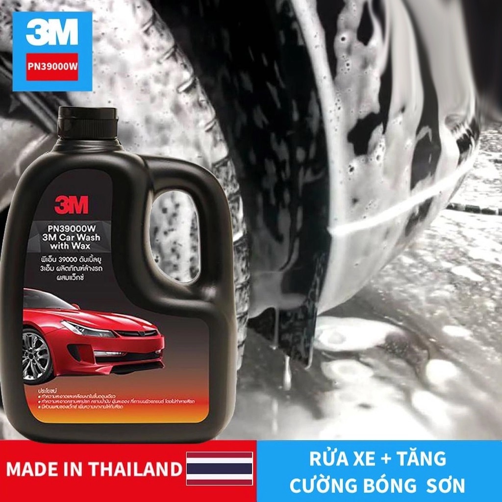 Xà bông rửa xe siêu bọt 3M Car Wash With Wax PN39000W- 1L