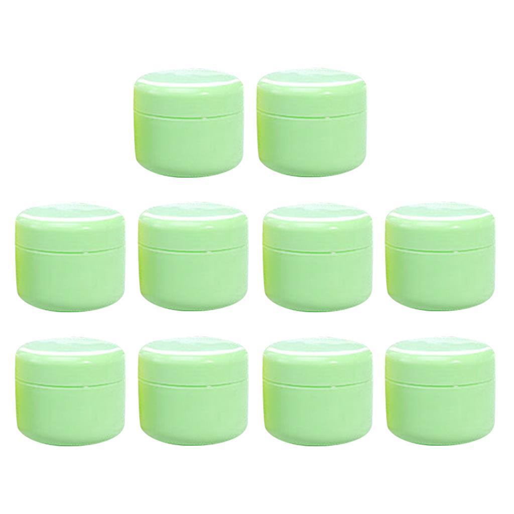 2X Refillable Plastic Empty Face Cream Cosmetic Container with Lid Green-50g