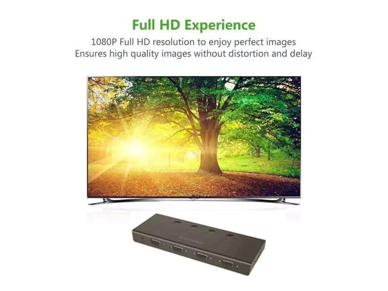 Ugreen UG50279CM153TK Màu Đen Bộ gộp VGA 4 vào 1 ra hỗ trợ FULL HD 500Ghz - HÀNG CHÍNH HÃNG