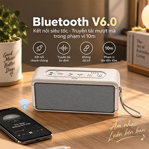 Loa Bluetooth Philips TAS2130WT/70 - Hàng chính hãng