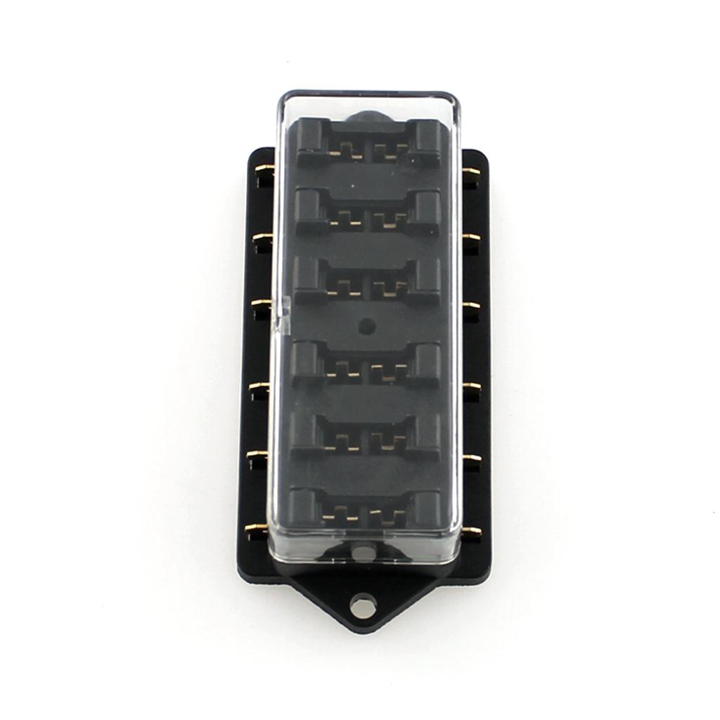 12V-24V Car 6 Way Circuit Standard Blade Fuse Box Holder Distribution Block
