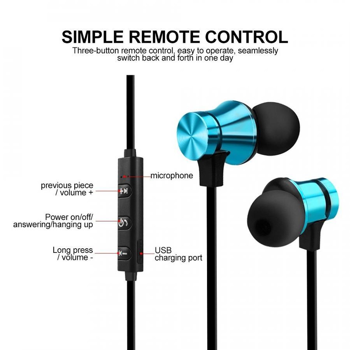 Tai Nghe Bluetooth Nhét Tai Có Dây XT-11 + Tặng Hộp Quẹt Bật Lửa Khò Mỏ Vịt Cao Cấp ( Màu Ngẫu Nhiên)