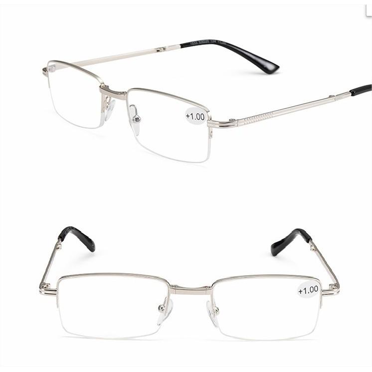 Kính lão thị viễn thị trung niên gập gọn có bao đeo hông cao cấp nửa viền thể thao KVG10UNIQUI nam nữ trong chống