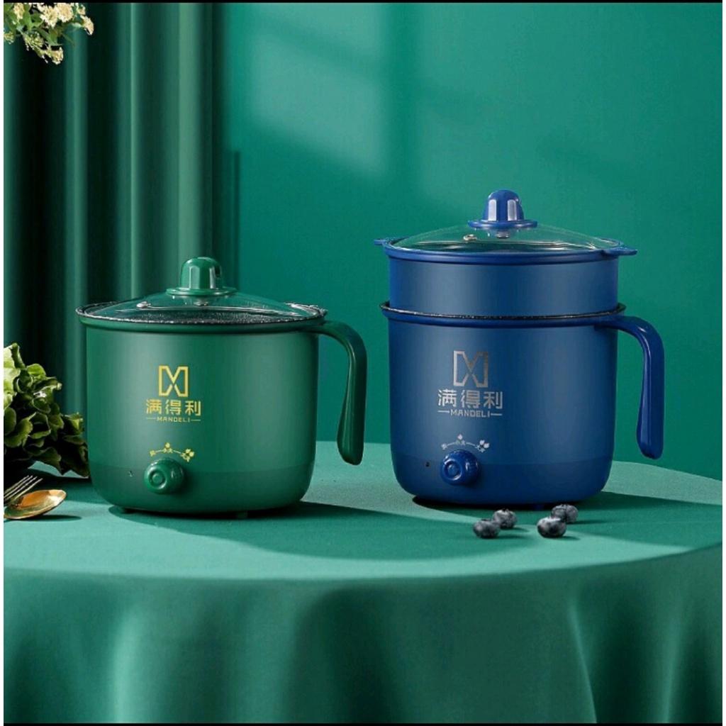 Nồi Lẩu Điện Mini 2 Tầng Kèm Giá Hấp Chế Biến Được Nhiều Món Nướng, Luộc, Chiên, Xào Chống Dính .