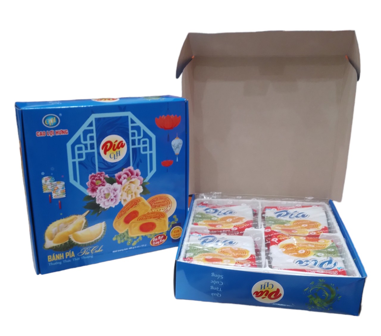 Bánh Pía Cao Lợi Hưng loại đậu xanh sầu riêng đặc biệt (ĐB trứng xay) 100g x 4 cái (hộp) 8938539202720