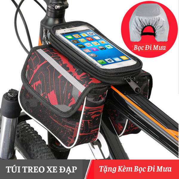 Túi treo sườn xe đạp thể thao để đựng vật dụng, có ngăn đựng điện thoại cảm ung tiện lợi - Hàng chính hãng
