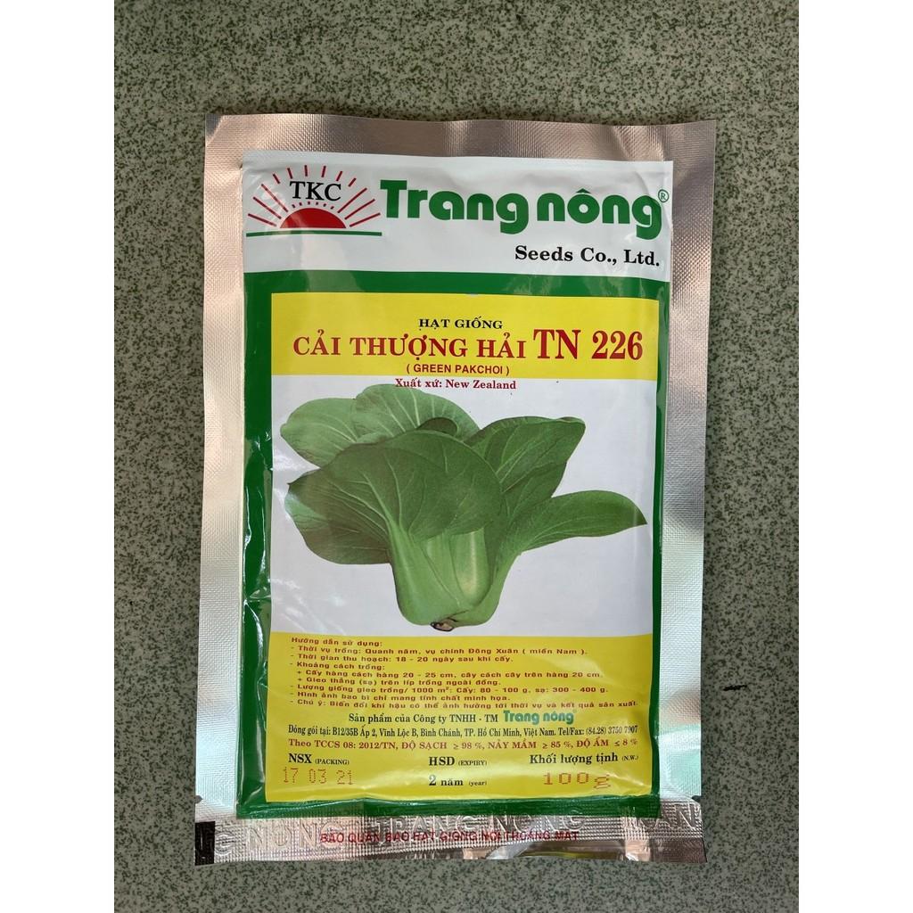 Hạt giống cải Thượng Hải F1 Trang Nông - TN 226 - gói 100g - Cây lớn, lá tròn, xanh nhạt, bẹ dẹp, ăn rất ngon