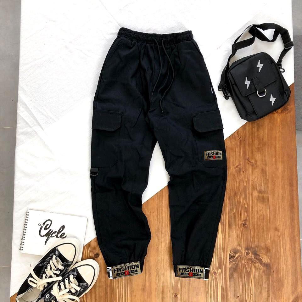 Quần jogger kaki túi hộp dán gấu siêu hot