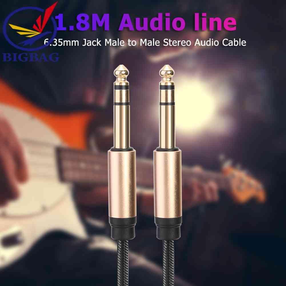 Dây Cáp Âm Thanh Bện Sợi Nylon Dài 1.8m Chuyển Đổi Từ Giắc Cắm 6.35mm Sang Giác Cắm 6.5mm