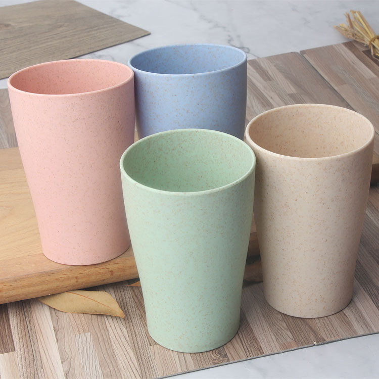 Bộ 4 Cốc Lúa Mạch nhiều màu sắc - Cốc uống nước - Cốc đánh răng lúa mạch an toàn cho sức khỏe - Kích thước: cao 10,6cm x miệng cốc 7cm x đáy cốc 5,3cm