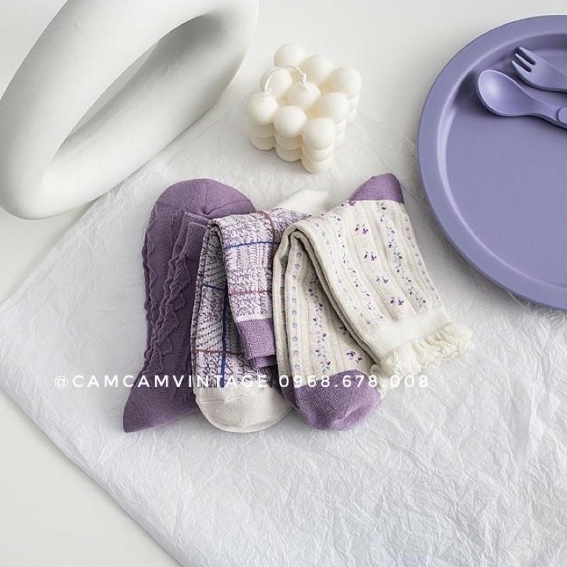Set Tất cao cổ nữ vớ cao cổ nam tất nữ cao cổ tiểu thư #lolita ulzzang #tím set tất quà tặng sinh nhật valentine