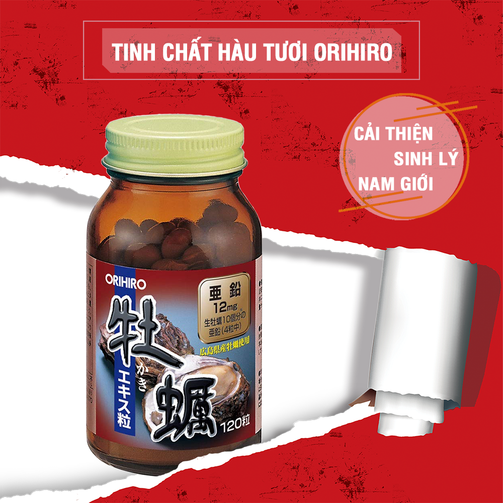 Viên uống tinh chất hàu tươi Orihiro tăng cường chức năng sinh lý nam giới 120 viên JN-OR-HAU01