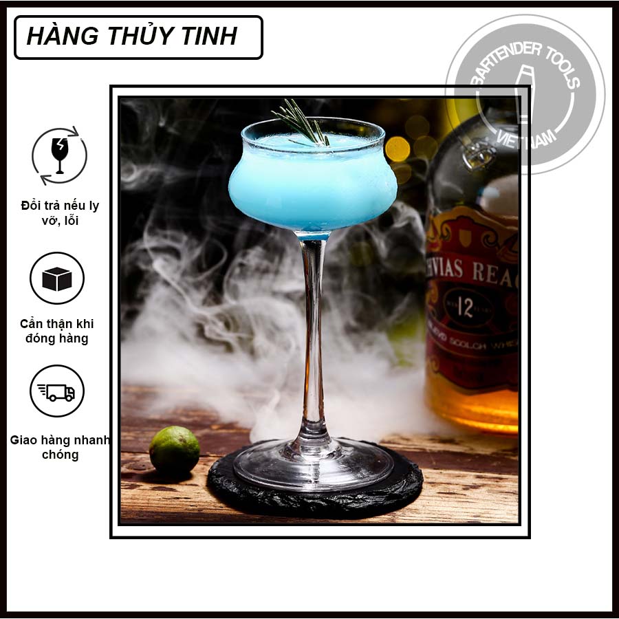 Glass cocktail - Ly cocktail thủy tinh miệng uốn (BG41)