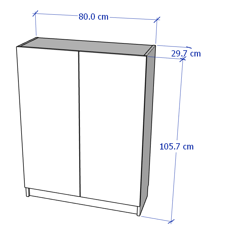 JELLY, Kệ sách 3 tầng 2 cửa SHE_052, 80x29x106cm