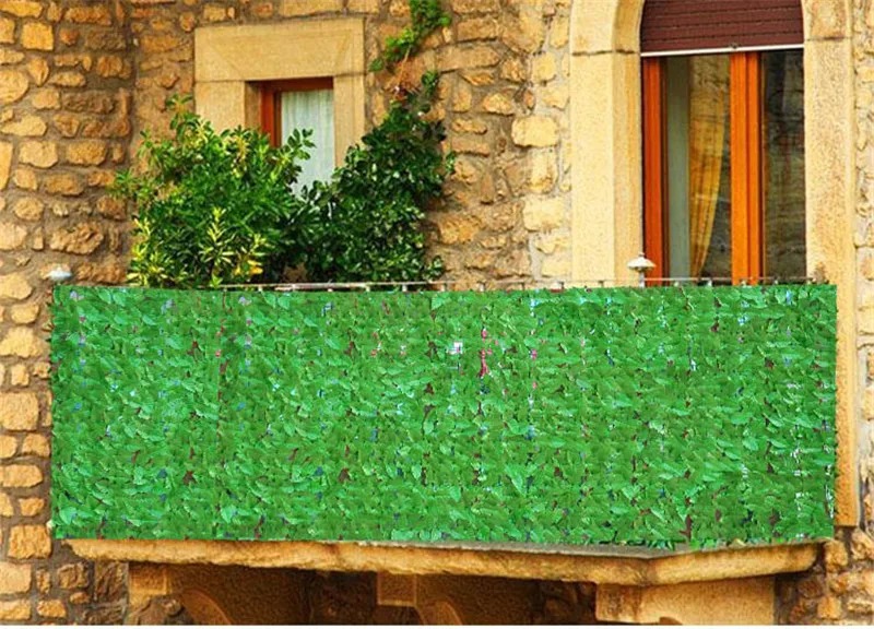 Hàng rào lá xanh nhân tạo - Tấm lá vạn niên thanh 1m*3m trang trí nhà cửa ban công - Cây giả, hoa lụa Decor trang trí nhà cửa