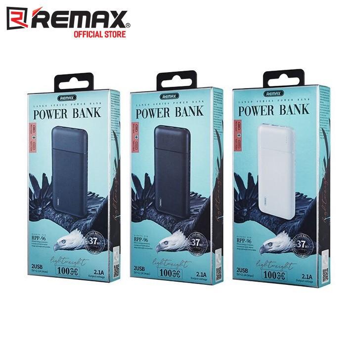 Pin Sạc Dự Phòng 10000mah Remax RPP-96 Garie Series Fast Charing 2.1A tích hợp 2 cổng USB