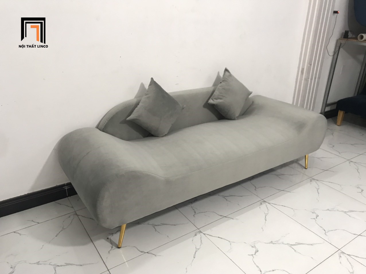 Ghế sofa băng thuyền xám trắng sang trọng nhiều kích cỡ