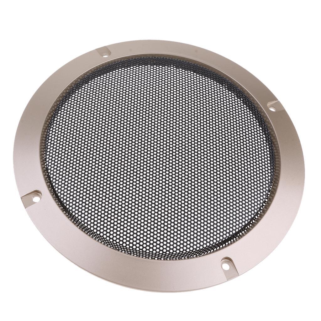 6.5inch Car Audio Speaker Cover Decorative Circle Metal Mesh Grille Gold