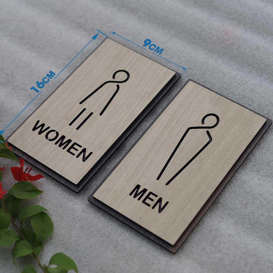 Bảng Decor Gỗ Men Women trang trí toilet LEVU TL20