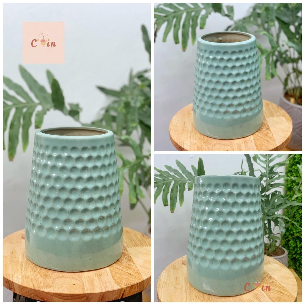 Bình hoa họa tiết 3D, Lõm tròn size to các màu - Bình hoa gốm, Lọ hoa Decor Trang Trí - Gốm Xuất Khẩu